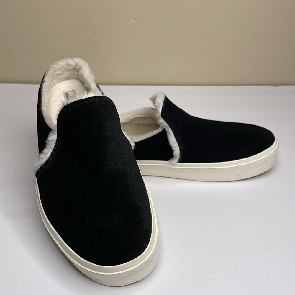 STAHEEKUM Cozy Cano Mule Black Suede Pull-On Plush Lining Memory Foam Foam 9